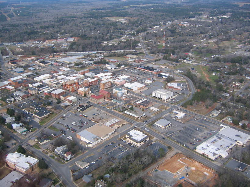 Americus, GA: Aerial view of Downtown Americus Jan 2007