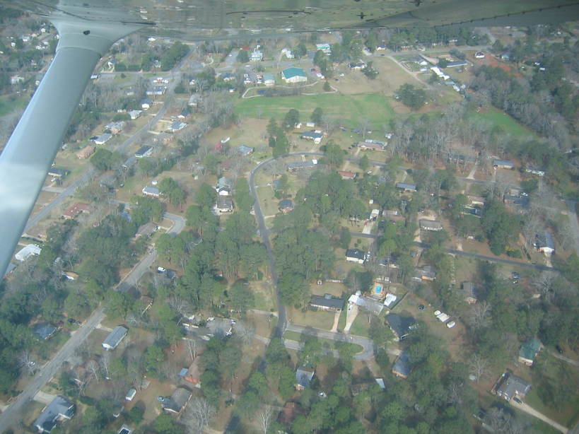 Americus, GA: Pre-tornado aerial view of Pineview and Peggy Ann Drive area of Americus - Jan 2007