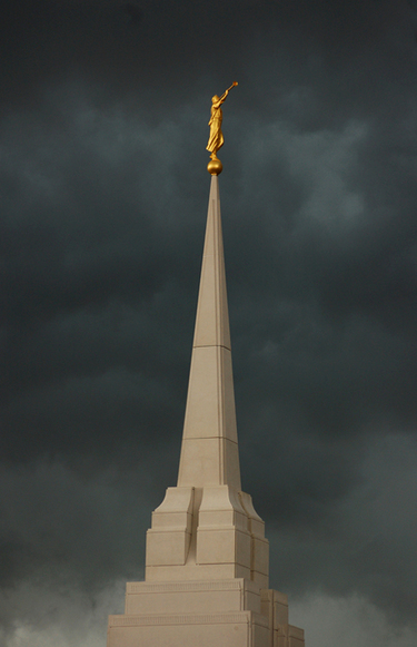 Rexburg, ID: Angel Moroni on top of the Rexburg LDS Temple