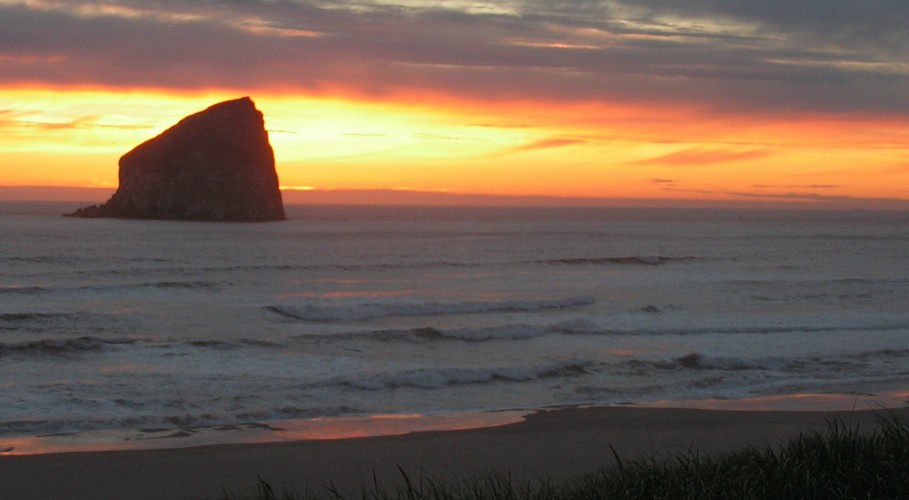 Pacific City, OR: Haystack Rock at Sunset
