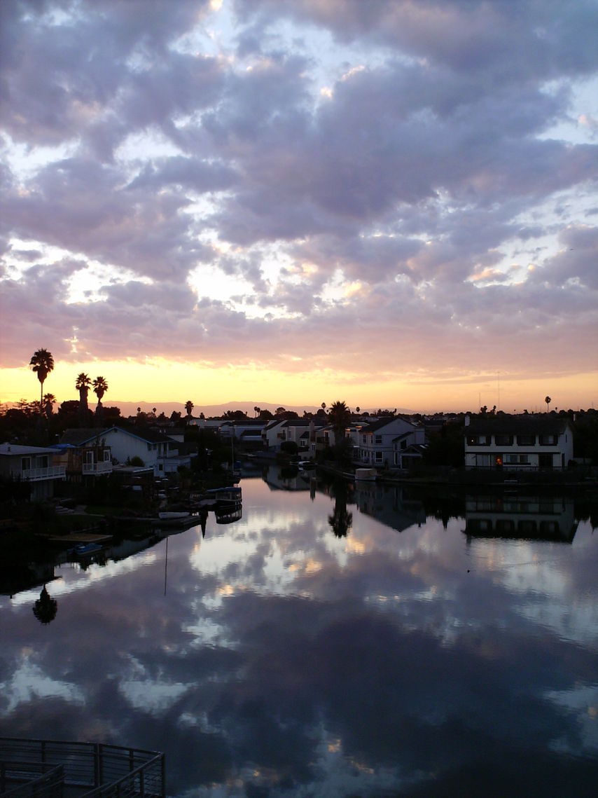 Foster City, CA Sunrise over Foster City Lagoon photo, picture, image