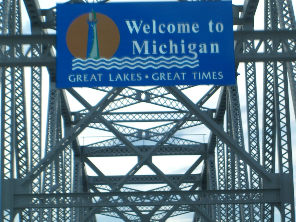 Port Huron, MI: Crossing the Blue Water Bridge from Sarnia, Ontario to Port Huron, Michigan.