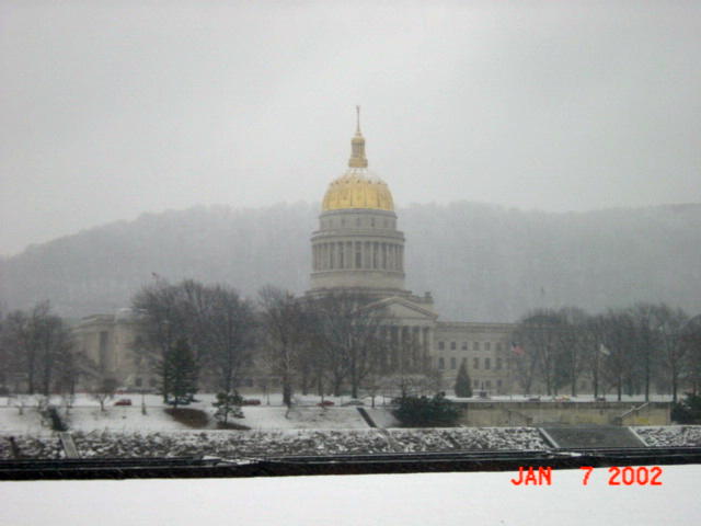 Charleston, WV: The Capitol Building after morning snowstorm