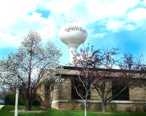 Libertyville, IL: The watertower at the Police Station