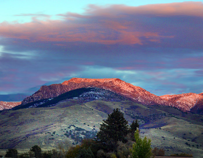 Smithfield, UT: View of Mount Elmer from Main Street in Smithfield. User comment: This is not Mount Elmer. It is Flat Top