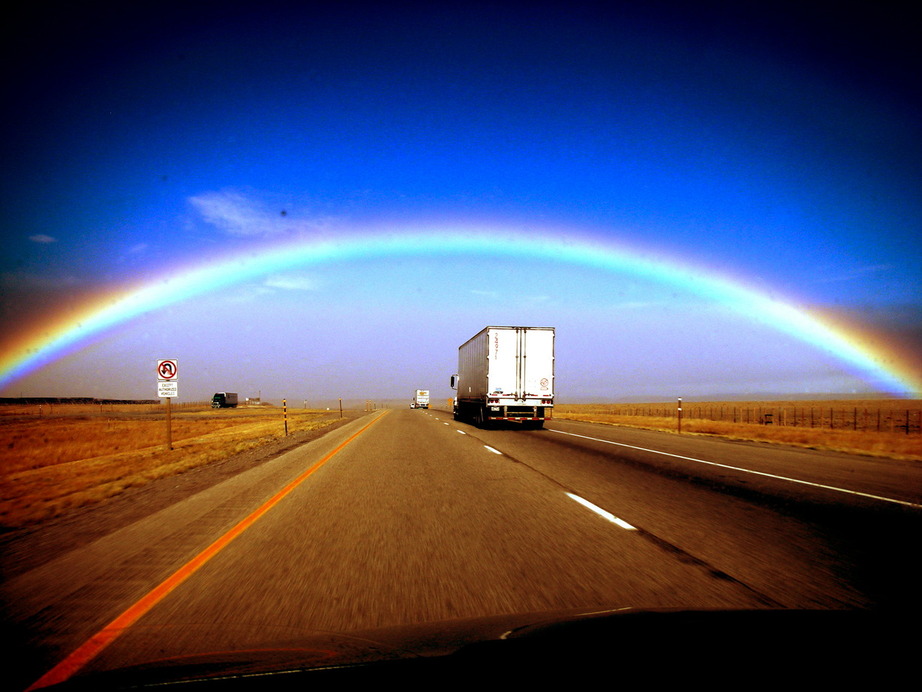 Green River, WY: The best time to make a wish. Being able to acutaly drive under a rainbow.