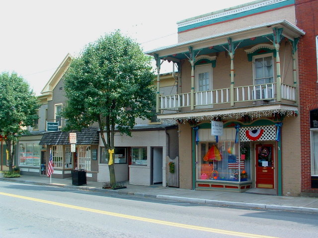 Strasburg, VA: Buildings in the downtown business district.