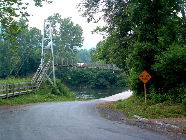 Strasburg, VA: Auto and foot bridges over the Shenandoah River.