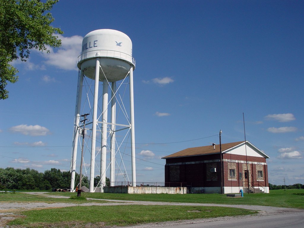 Elkville, IL: A tall person could trip over this water tower.