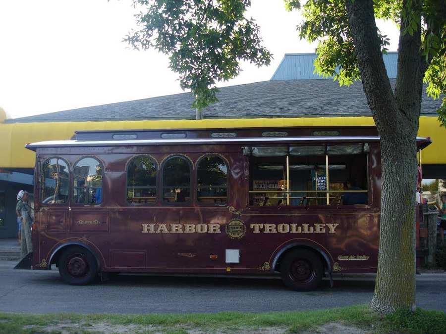 Grand Haven, MI: Trolley in downtown Grand Haven