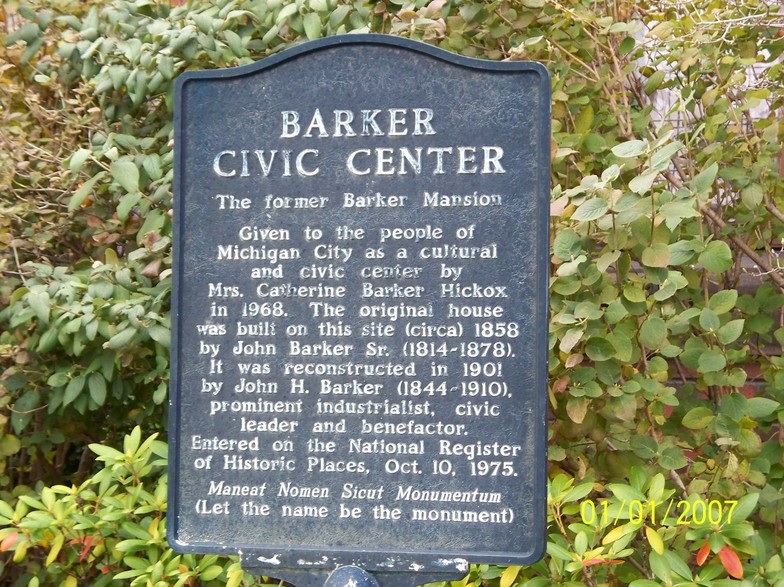Michigan City, IN: Barker Mansion Sign 1