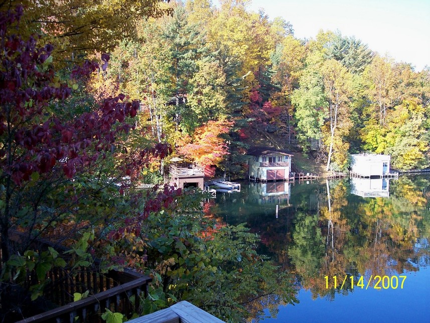 Lake Lure, NC fall folliage at Lake Lure photo, picture, image (North