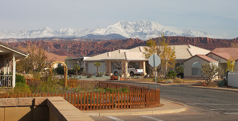 Santa Clara, UT: Dec 2, 2007 - Pine Valley Mountain covered with snow, overlooking Santa Clara