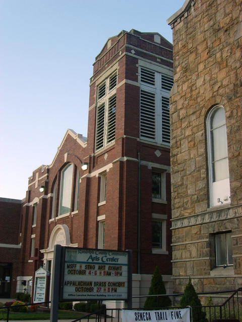 Elkins, WV: Randolph County Arts Building & a church