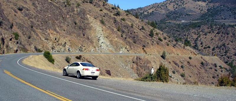 Yreka, CA: Highway 263 north of Yreka, with I-5 in the distance