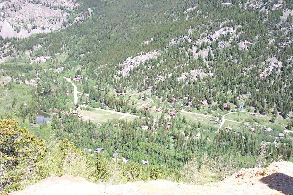 Eldora, CO: Looking Down on the valley on the town of Eldora.