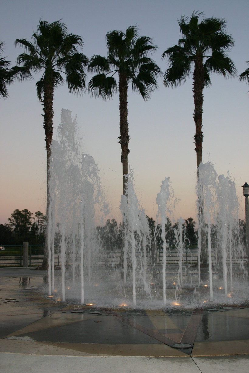 Celebration, FL: the fountain across from the movie theater at Market Street
