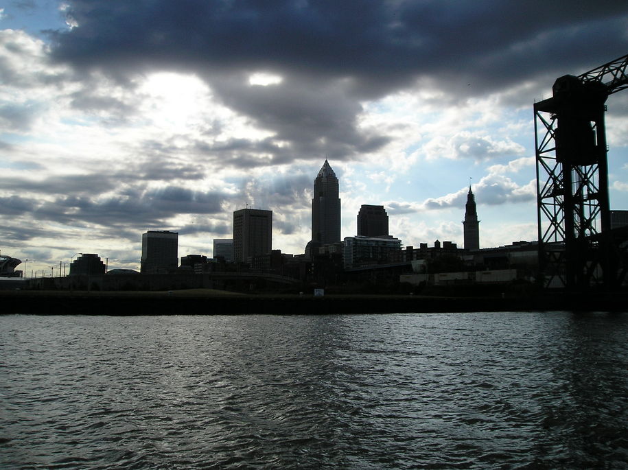 Cleveland, OH: View of Downtown Cleveland from Whiskey Island