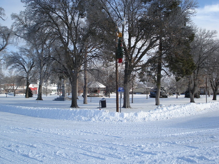 Beaver City, NE: City Square after Snow Storm Dec 2006