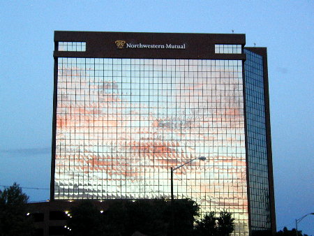 Denver, CO: Sunset Reflection on Building in Denver