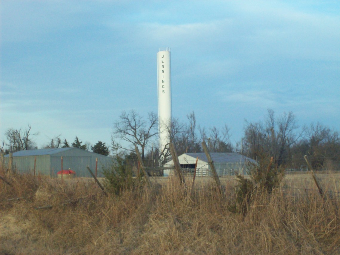 Jennings, OK: Jennings Silo Heading North from South Entrance of the City