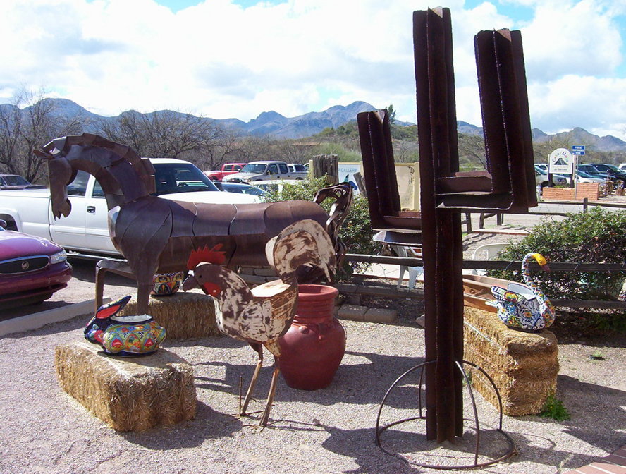 Tubac, AZ: Some sculptures for sale in tubac