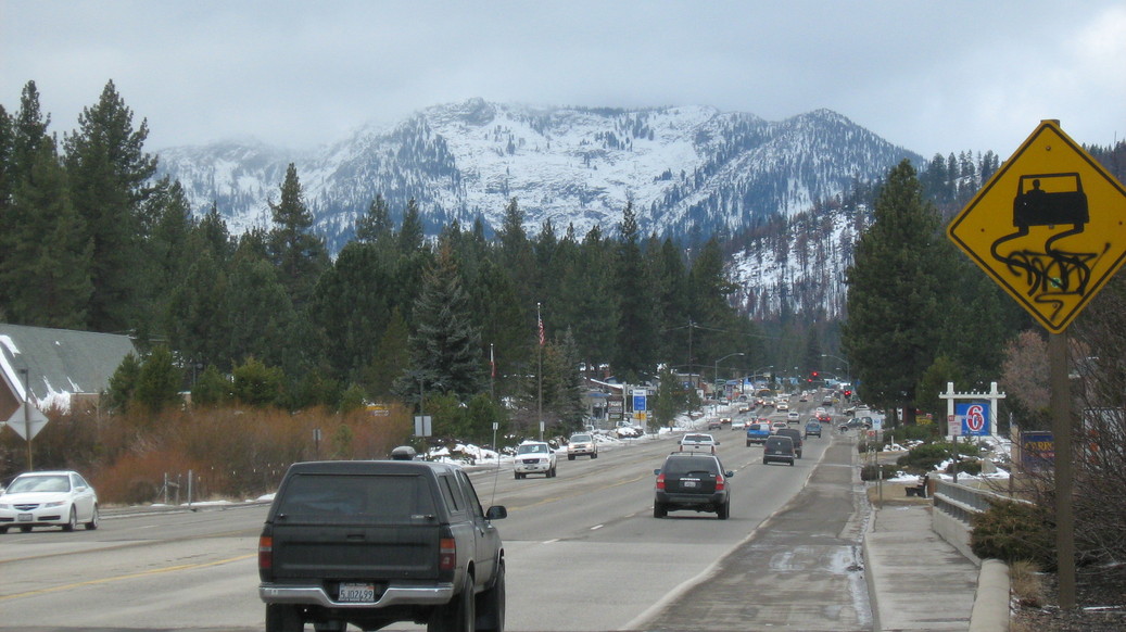 South Lake Tahoe, CA Walking to Kmart photo, picture, image