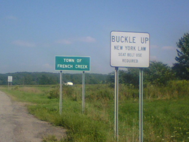 French Creek, NY: Welcome sign