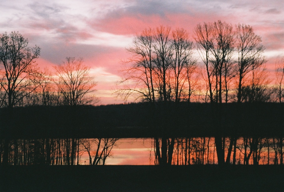 Lake, WI: Winter sunrise over the north fork of the Flambeau River