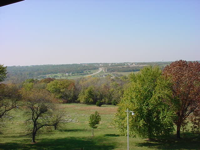 Shawnee, KS: This is a picture from the Shawnee Mission Park Tower of Western Shawnee. The trees are just starting to turn!