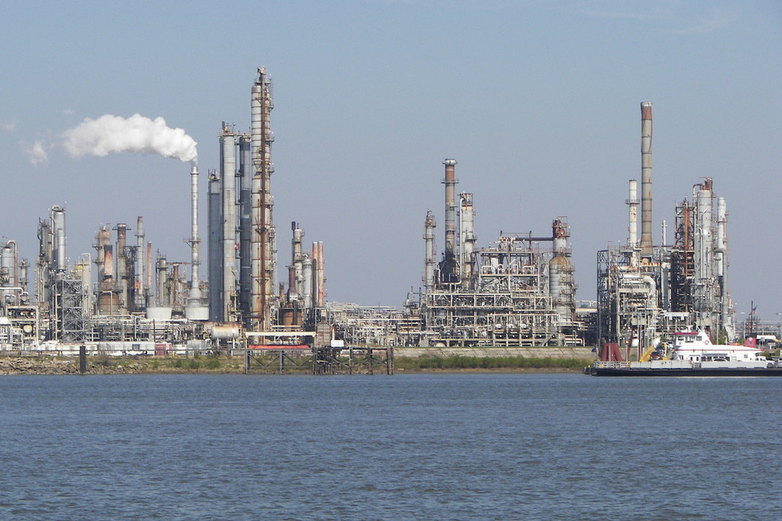 Chalmette, LA Chalmette, ferry, Tenneco oil plant in the distance