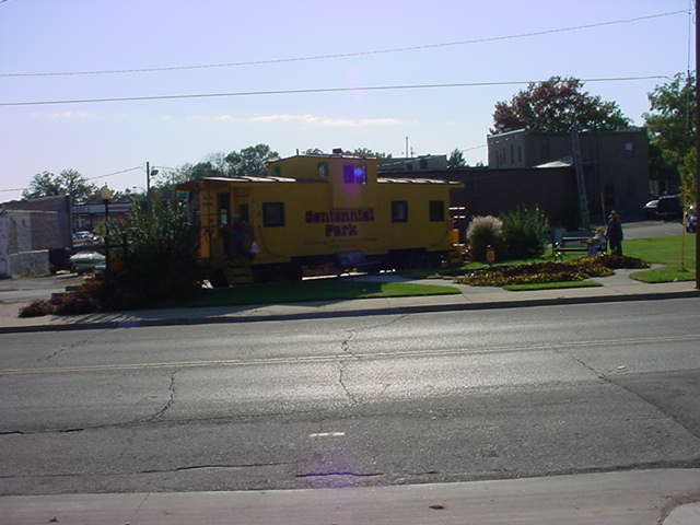 Bonner Springs, KS: This is a picture of Centinnial Park in Bonner. It features a nostalgic train car.