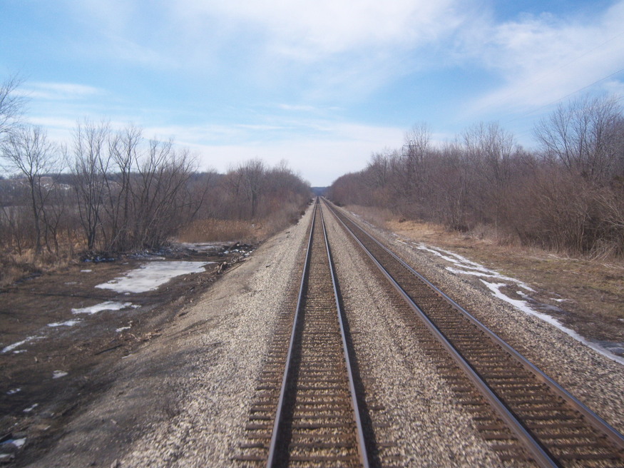 Kansas City, MO: The AMTRACK rail road tracks east of Kansas City MO