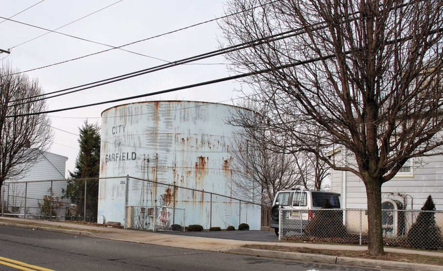 Garfield, NJ: garfield water tower, harrison avenue