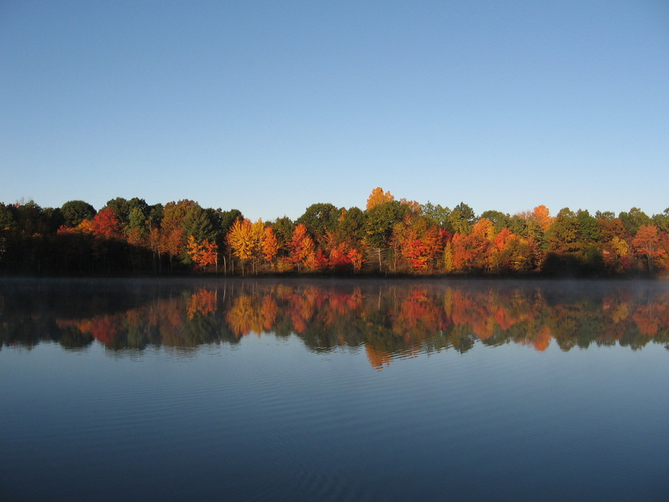 Nassau, NY: Autumn at Cleveland Pond, Lyons Lake Road