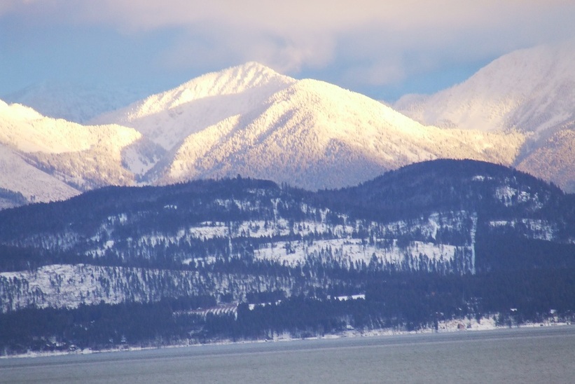 Kalispell, MT: View of the heavy snowfall on the Swan Mtns close to Kalispell, Dec 2007