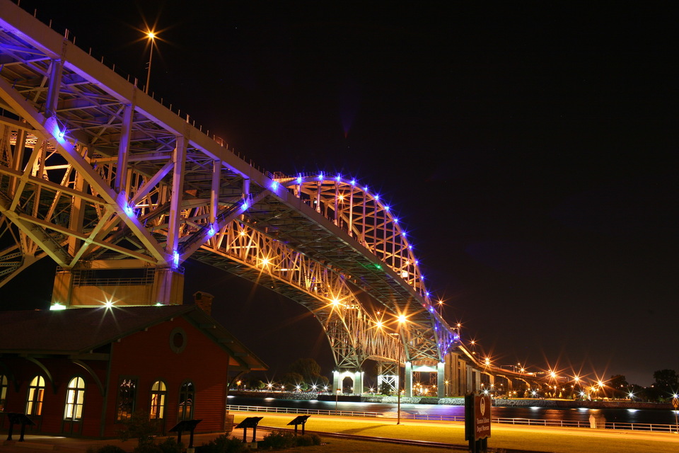 Port Huron, MI: Blue Water Bridge at night