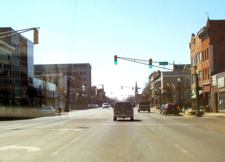 La Porte, IN: downtown La Porte on a Sunday evening