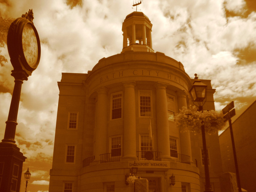 Bath, ME: Bath City Hall in Infrared