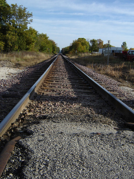 Lomira, WI: Train tracks in Oostburg.