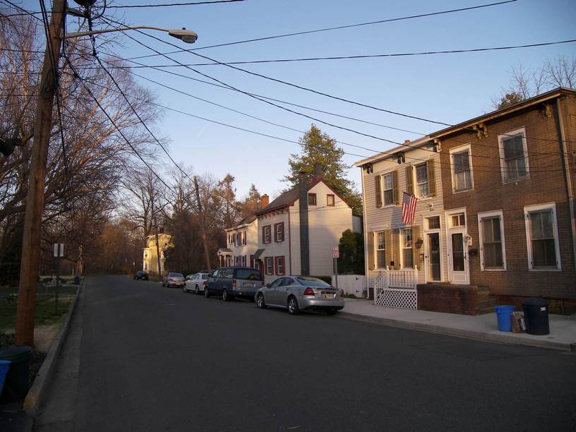 Bordentown, NJ: View northeast along Bank street, Bordentown City