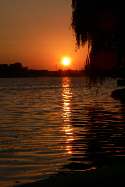 Winona Lake, IN: Sunset over Winona