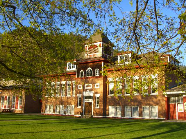 Superior, MT: Historic Old School, Main Street, Superior, Montana