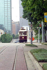 Dallas, TX: Trolley Car in Downtown Dallas