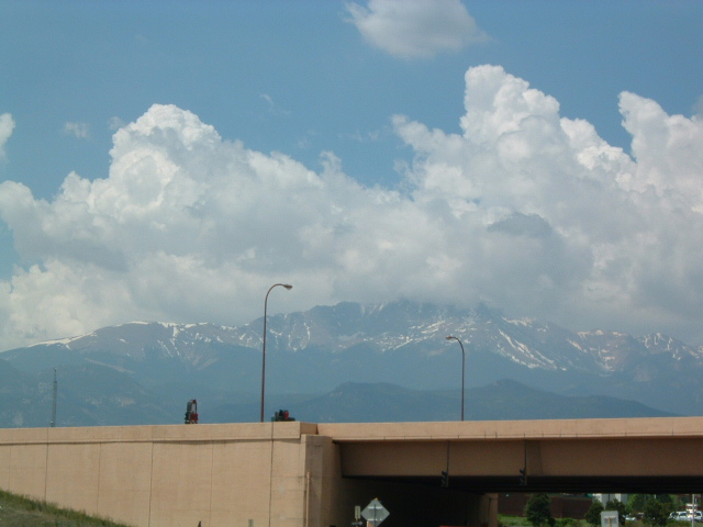 Colorado Springs, CO: thunderstorm moving over Pikes Peak, Colorado Springs