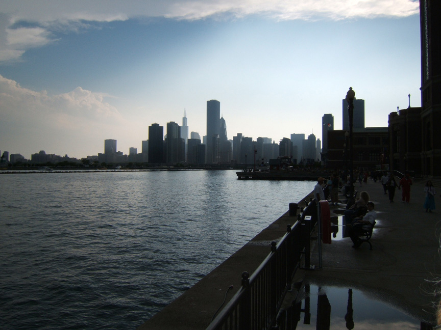 Chicago, IL: Chicago skyline taken from Navy Pier