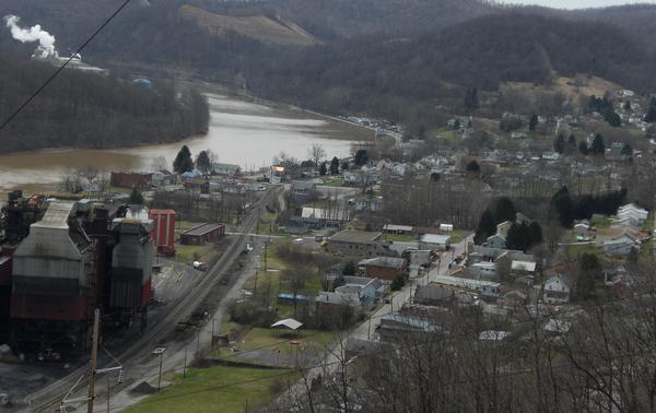 Rivesville, WV: This is pretty much all of Rivesville. Taken on top of the Rivesville slate dumps.