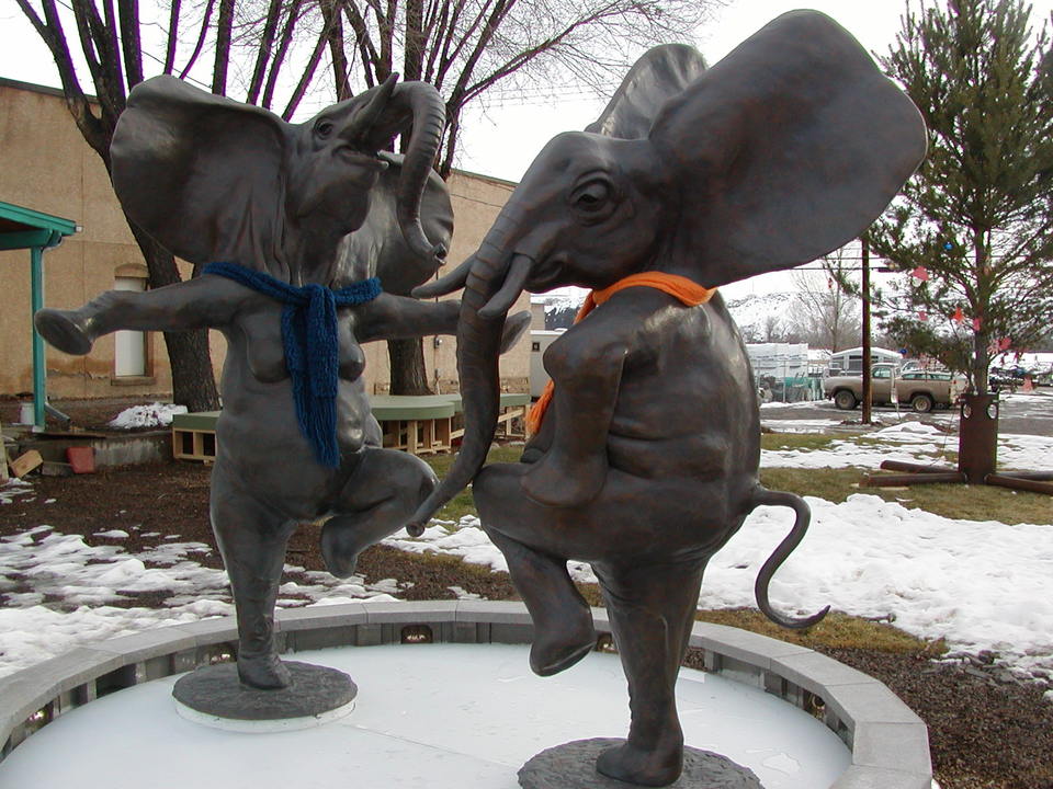 Hotchkiss, CO: Dancing Elephants, by Jim Aegis, at Creamery Arts Center