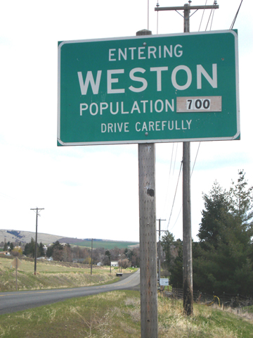 Weston, OR: "Entering Weston" Taken 04/05/08