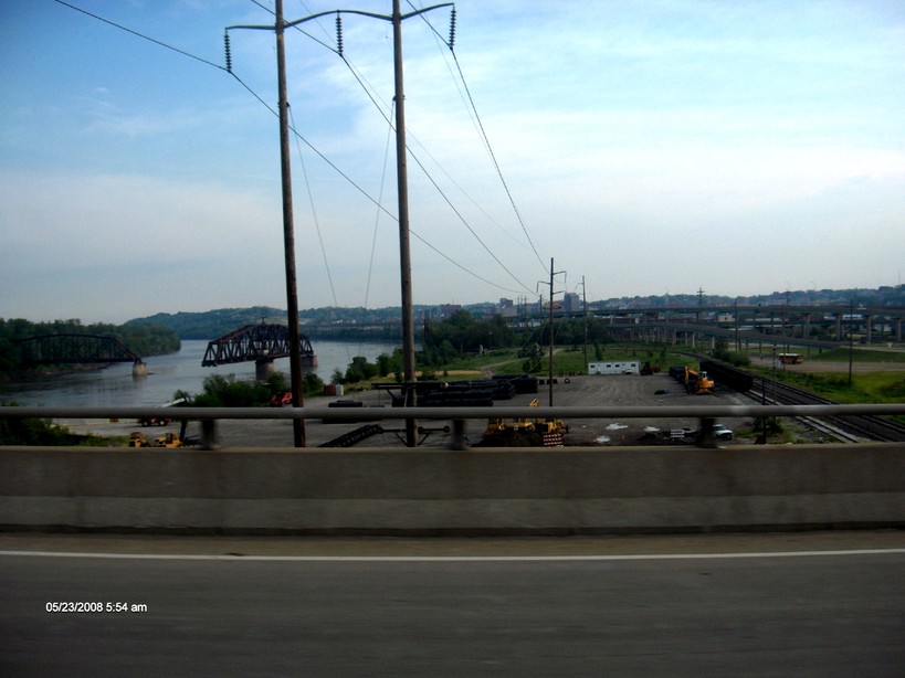 St. Joseph, MO: Looking north on Missouri River from Highway 36